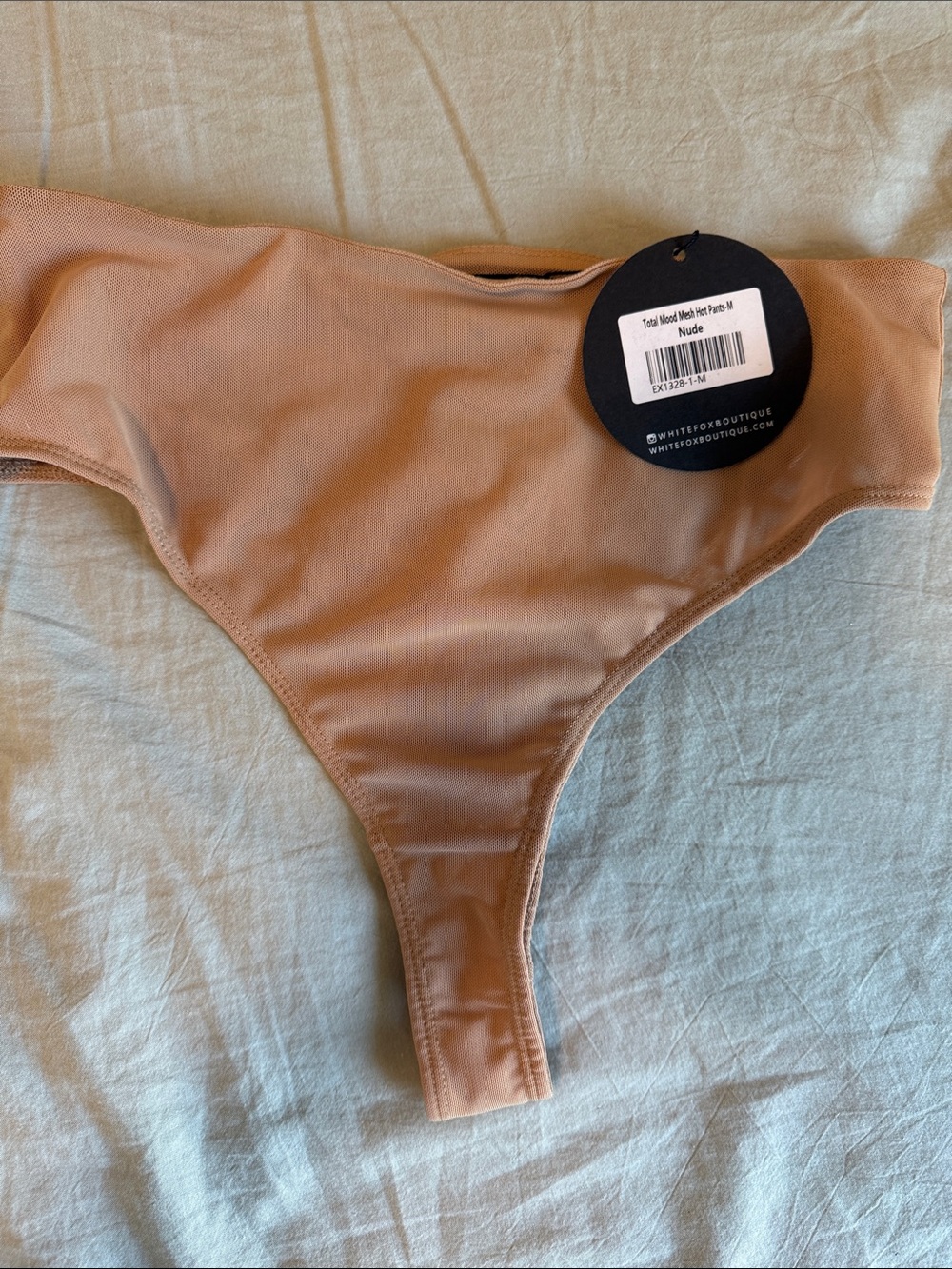 White Fox Boutique Nude High-Cut Bikini Bottoms